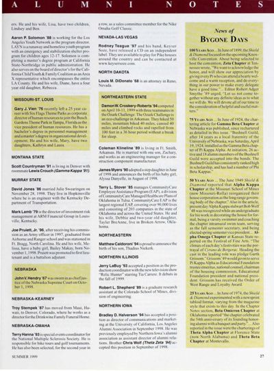 News of Bygone Days, Summer 1999